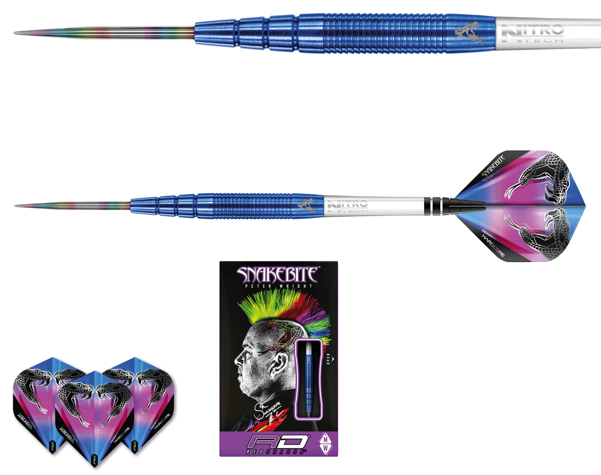RED DRAGON Peter Wright Snakebite PL 15 Blue - 22g - 90% T