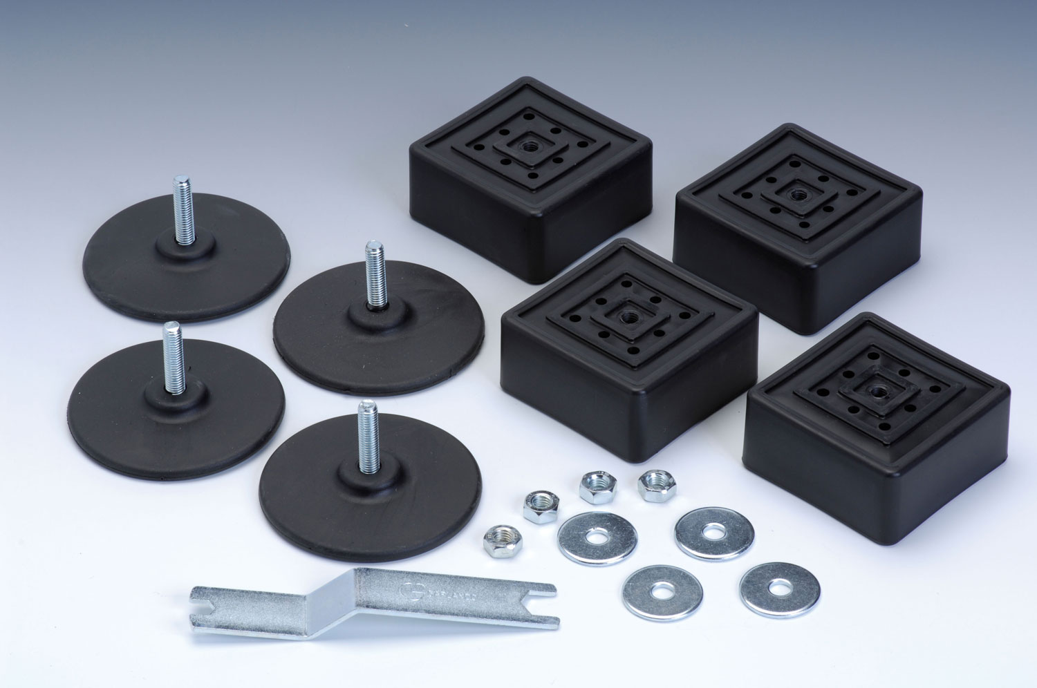 Garlando - Höhenverstellbare Füsse für 9 x 9 cm Metallbeine - Set à 4 Stk