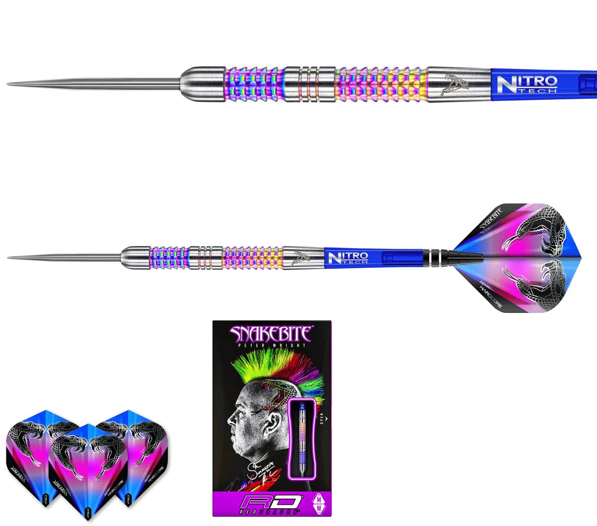 RED DRAGON Peter Wright Snakebite Rainbow Mamba - 24g - 90% T