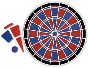 Elektr. Dartscheibe - Premium Silver JX 2000 - 2-Loch - PROFI-BOARD!