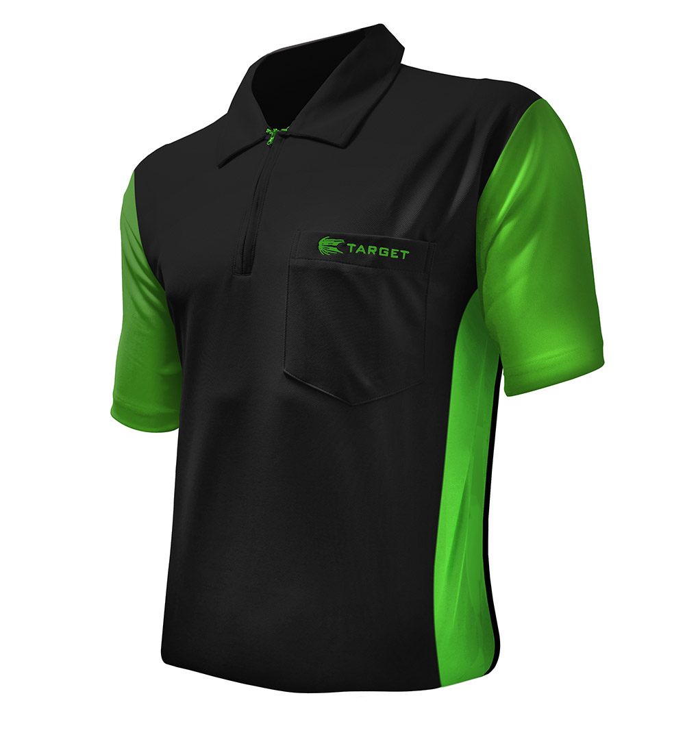 Target Coolplay 3 Dart Shirt - BLACK & LIGHT GREEN